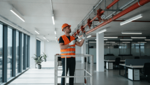 Przegląd instalacji tryskaczowej w warszawskim budynku biurowym